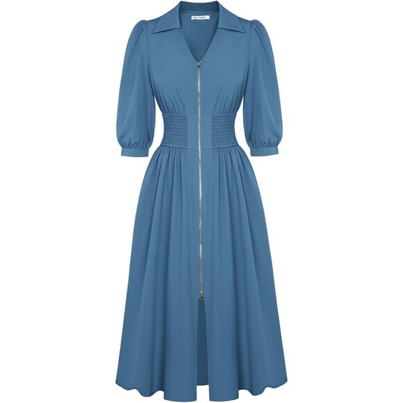 fit & flare smocked midi dress Flora Smocked Midi Dress main image 0